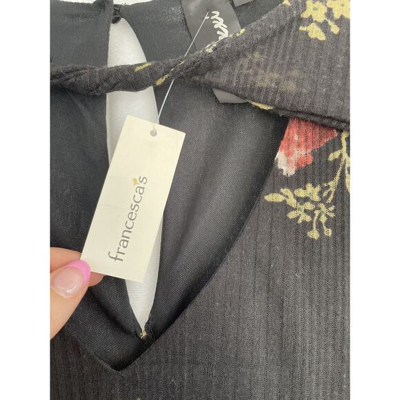 NWT Francesca's Trixxi Black Floral Soft Keyhole Shift Dress Womens Size Medium - Picture 6 of 12